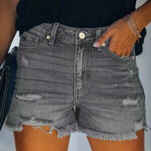 Gray High Rise Stretch Denim Shorts NEW!! S Small NEW